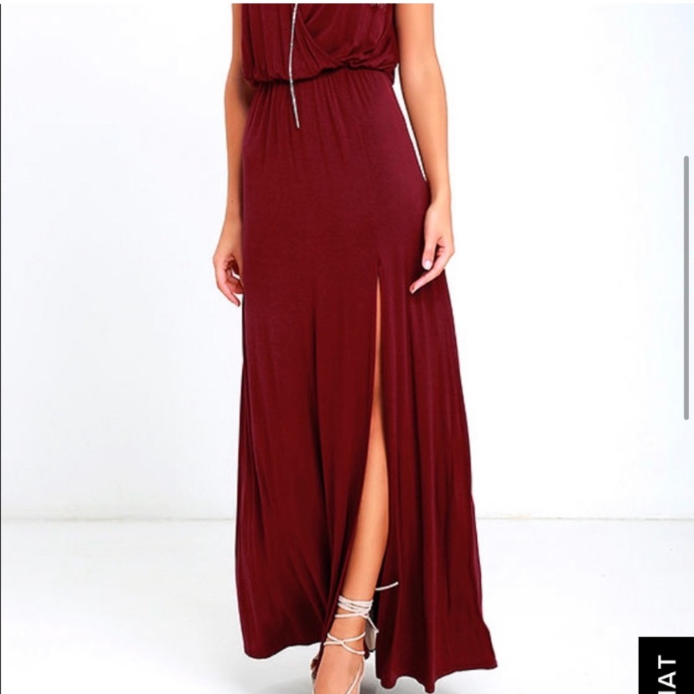 Lulu’s Red Wine Maxi Dress - Size S